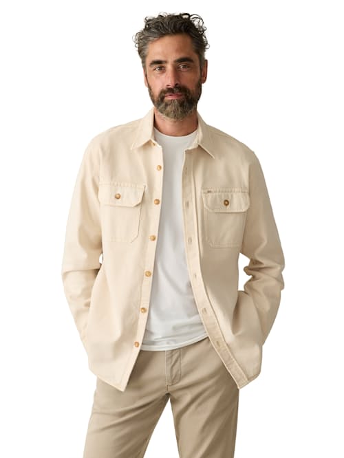 on model image of Sunwashed Shirt Jacket