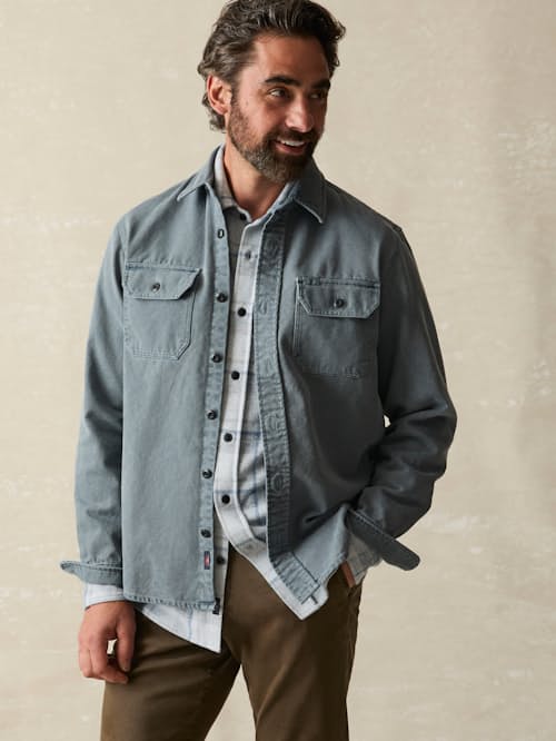 on model image of Sunwashed Shirt Jacket