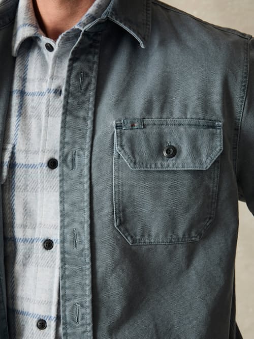 on model image of Sunwashed Shirt Jacket