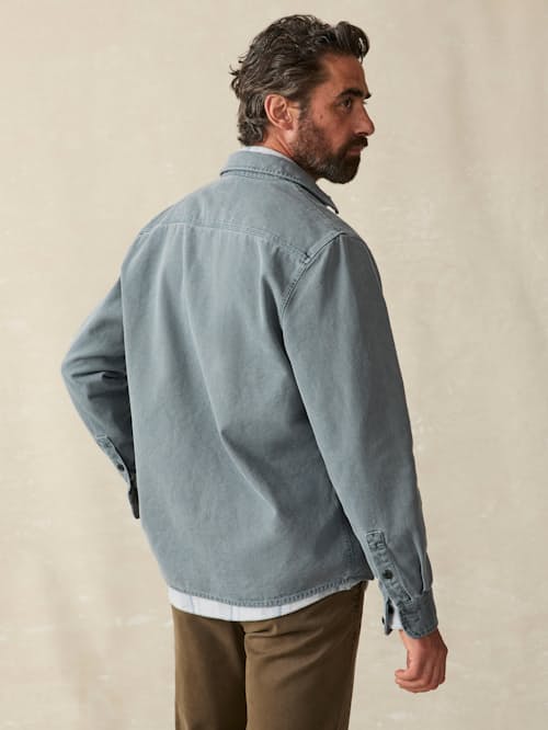 on model image of Sunwashed Shirt Jacket