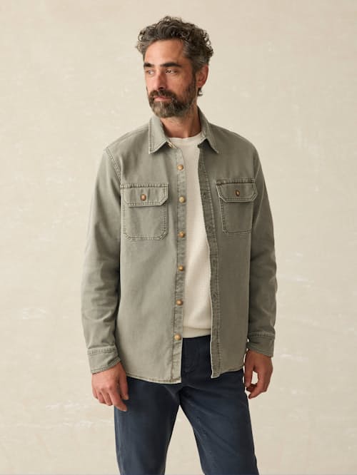 on model image of Sunwashed Shirt Jacket