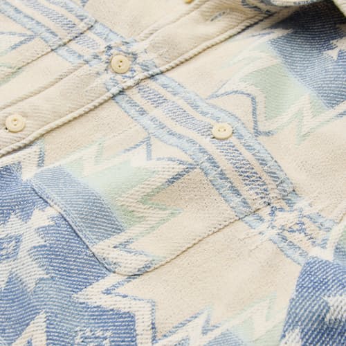 laydown detail image of Doug Good Feather Legend Sweater Flannel Shirt