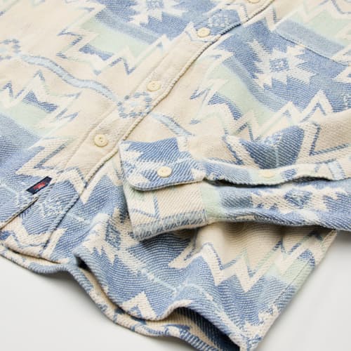 laydown detail image of Doug Good Feather Legend Sweater Flannel Shirt