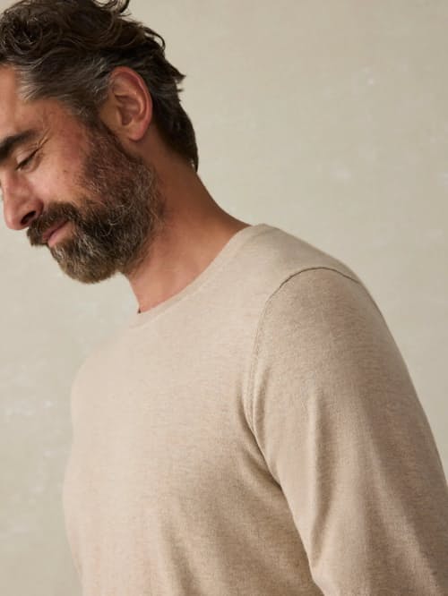 on model image of Movement Crewneck Sweater