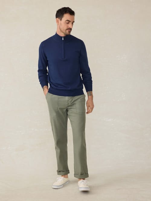 on model image of Movement Quarter Zip Sweater