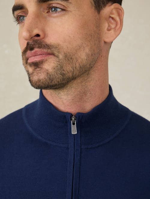 on model image of Movement Quarter Zip Sweater