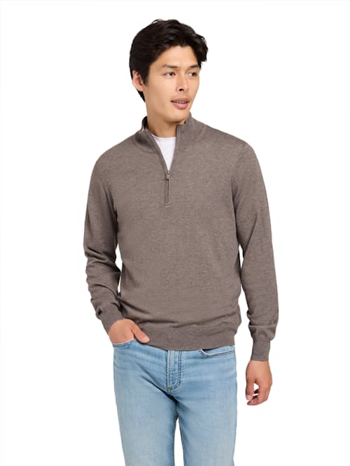 on model image of Movement Quarter Zip Sweater