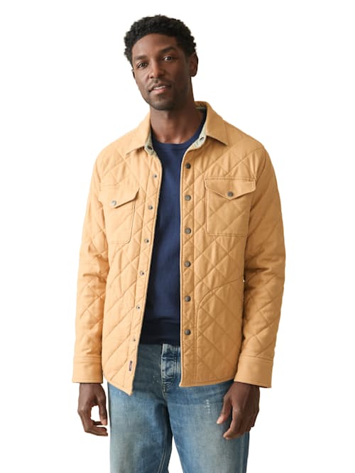 on model image of Doug Good Feather Reversible Bondi Jacket
