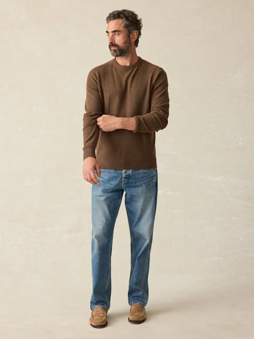 on model image of Jackson Crew Sweater