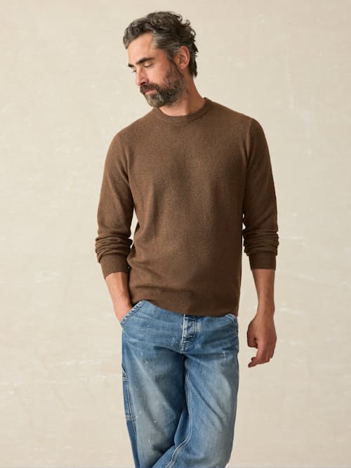 on model image of Jackson Crew Sweater
