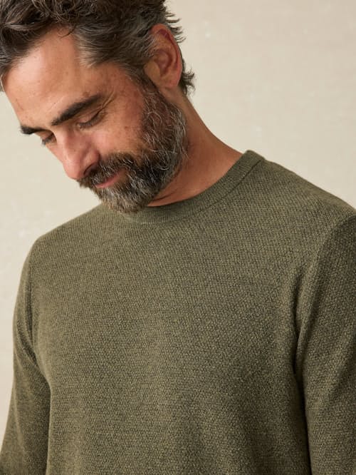 on model image of Jackson Crew Sweater