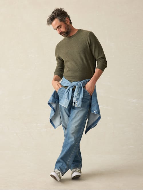 on model image of Jackson Crew Sweater
