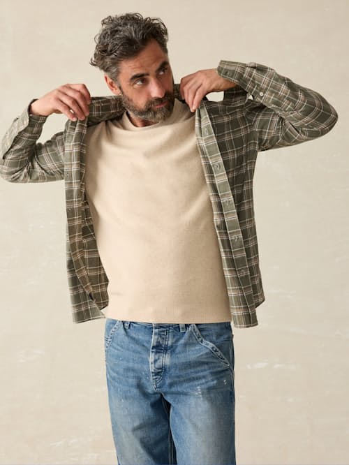 on model image of Jackson Crew Sweater
