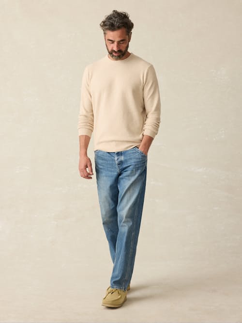 on model image of Jackson Crew Sweater