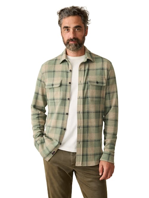 on model image of Legend Sweater Flannel Shirt