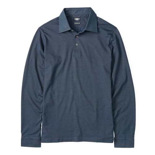 laydown image of Movement Pique Long Sleeve Polo