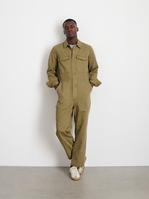 on model image of Herringbone Jumpsuit