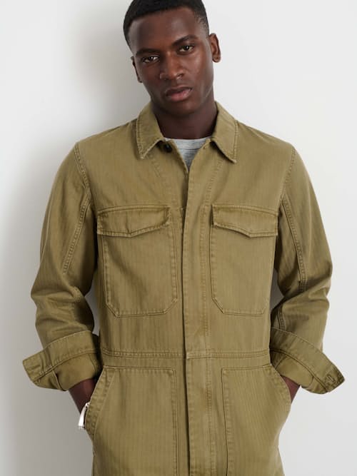 on model image of Herringbone Jumpsuit