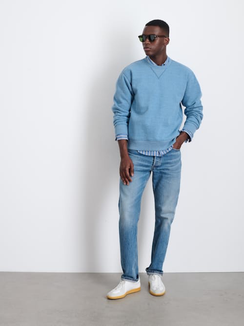 on model image of Oversized Cotton Fleece Sweatshirt