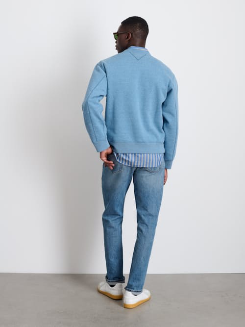 on model image of Oversized Cotton Fleece Sweatshirt