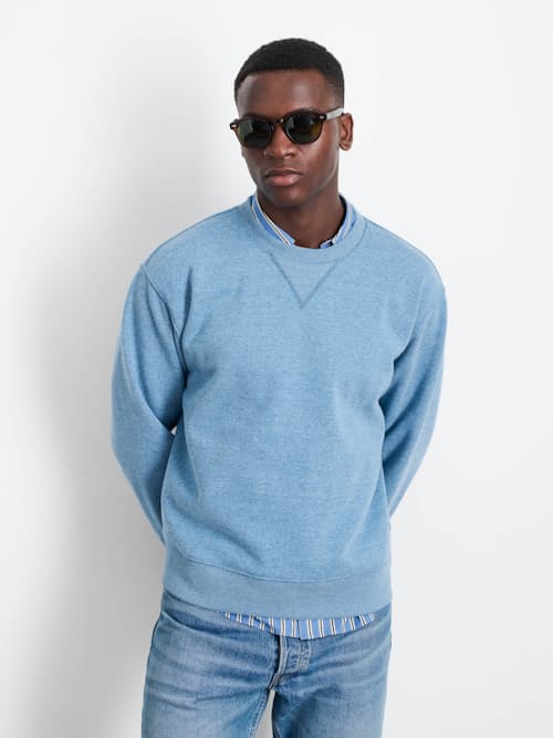on model image of Oversized Cotton Fleece Sweatshirt