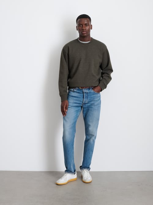 on model image of Oversized Cotton Fleece Sweatshirt