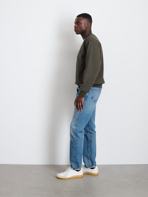 on model image of Oversized Cotton Fleece Sweatshirt