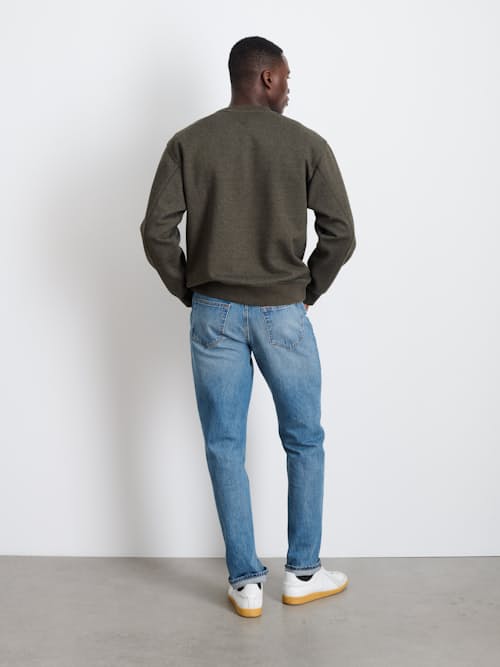 on model image of Oversized Cotton Fleece Sweatshirt
