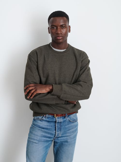on model image of Oversized Cotton Fleece Sweatshirt