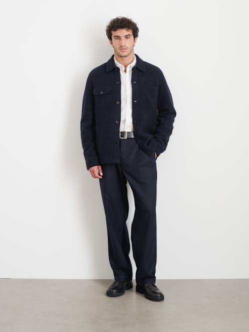 on model image of Work Wool Jacket