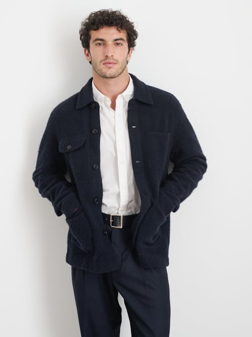 on model image of Work Wool Jacket