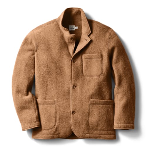 laydown image of Boiled Wool Chore Blazer