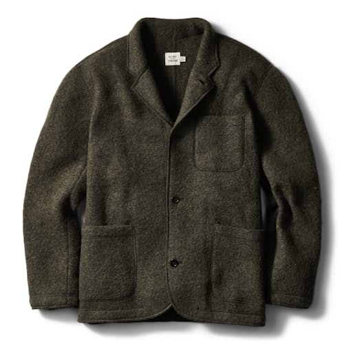 laydown image of Boiled Wool Chore Blazer