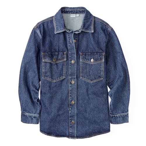 laydown image of Women's Oversized Denim Shacket