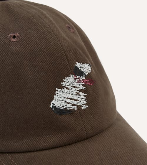 laydown detail image of Embroidered Dog Heavy Twill Baseball Hat