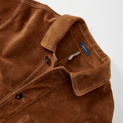 laydown detail image of Suede Five Pocket Chore Jacket