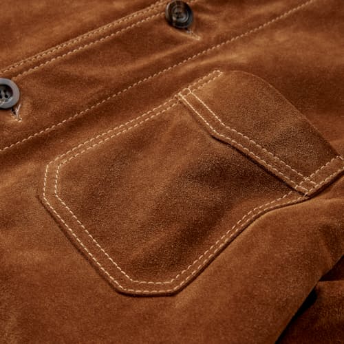 laydown detail image of Suede Five Pocket Chore Jacket
