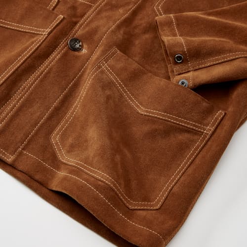 laydown detail image of Suede Five Pocket Chore Jacket