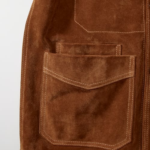 laydown detail image of Suede Five Pocket Chore Jacket