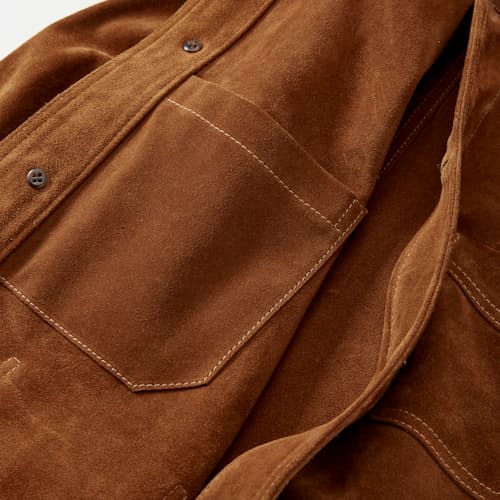 laydown detail image of Suede Five Pocket Chore Jacket