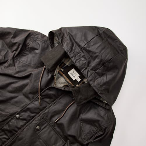 laydown detail image of Flannel-Lined Waxed Hudson Jacket