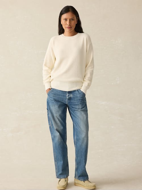 on model image of Women's Sunwashed Crewneck Sweater