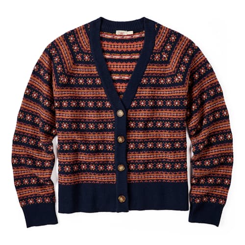 laydown image of Women's Highland Fair Isle Cardigan