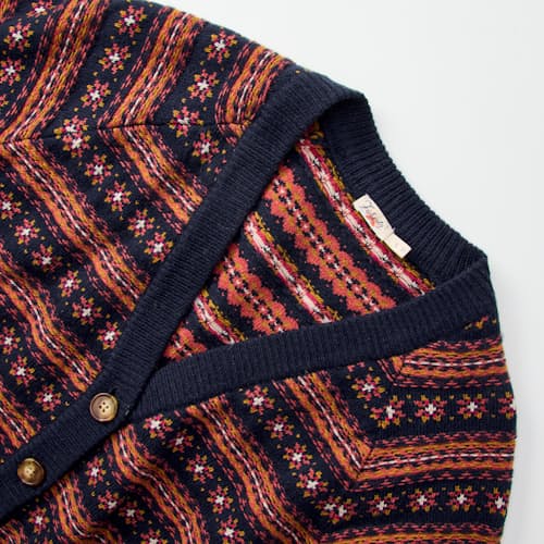 laydown detail image of Women's Highland Fair Isle Cardigan