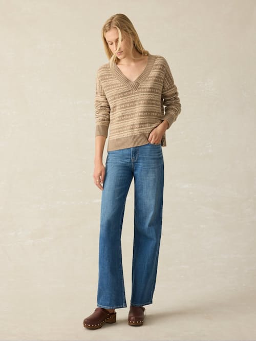 on model image of Women's Highland Fair Isle Sweater