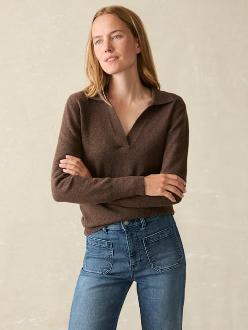 on model image of Women's Jackson Sweater Polo