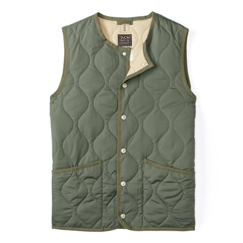 laydown image of Military Crewneck Down Insulated Vest