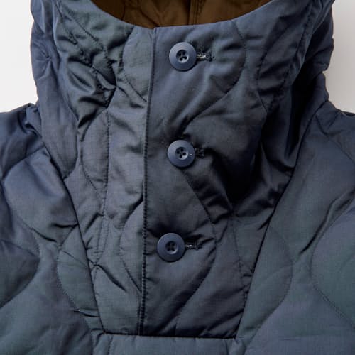 laydown detail image of Military Down Insulated Pullover Hoodie Jacket