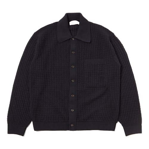 laydown image of Merino Knit Polo Buttondown
