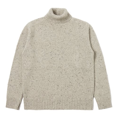 laydown image of Tweed Knit Roll Turtleneck